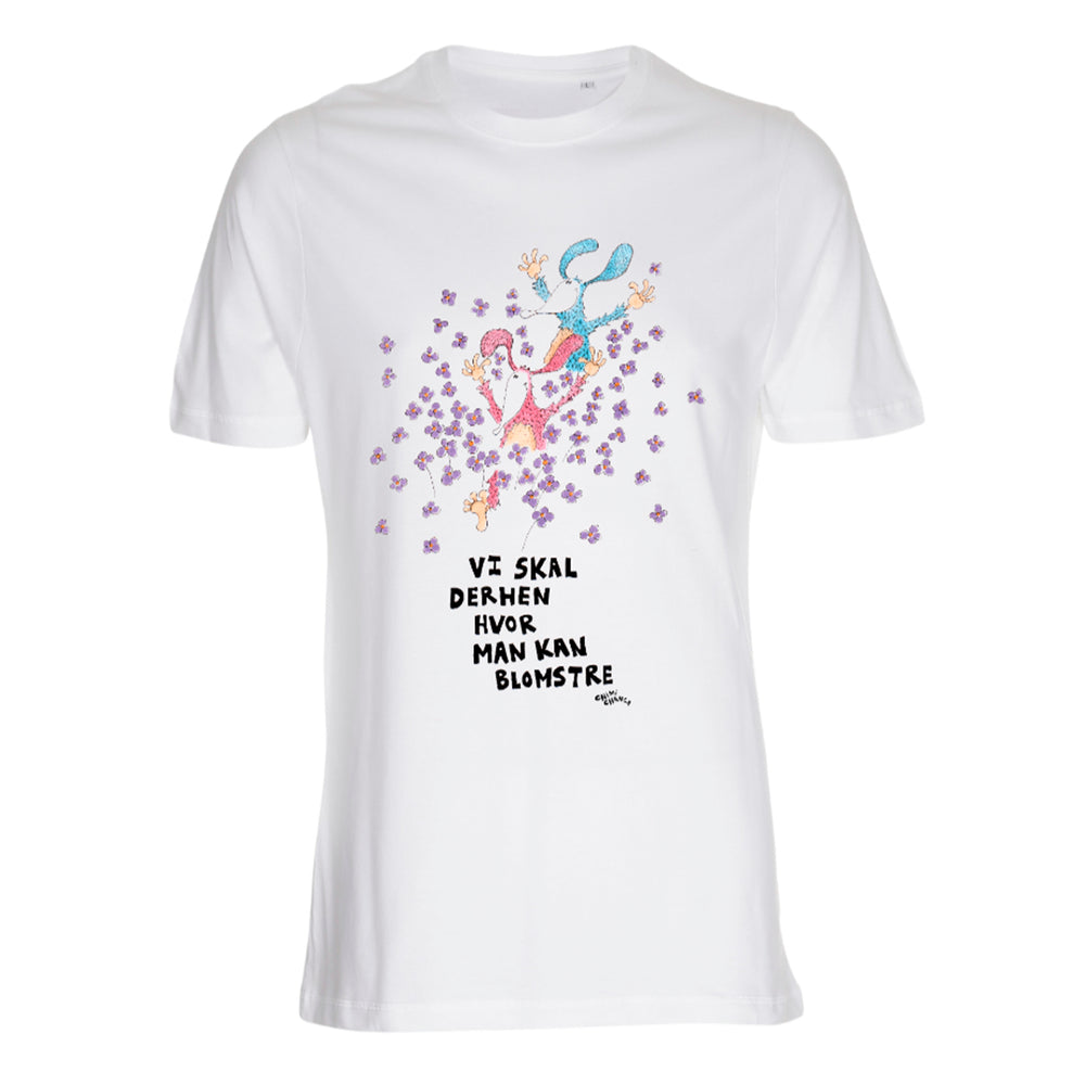 T-shirt Blomstre/ hvid