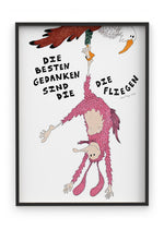 Fliegen - Indrammet plakat