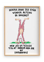 På hovedet - Indrammet plakat